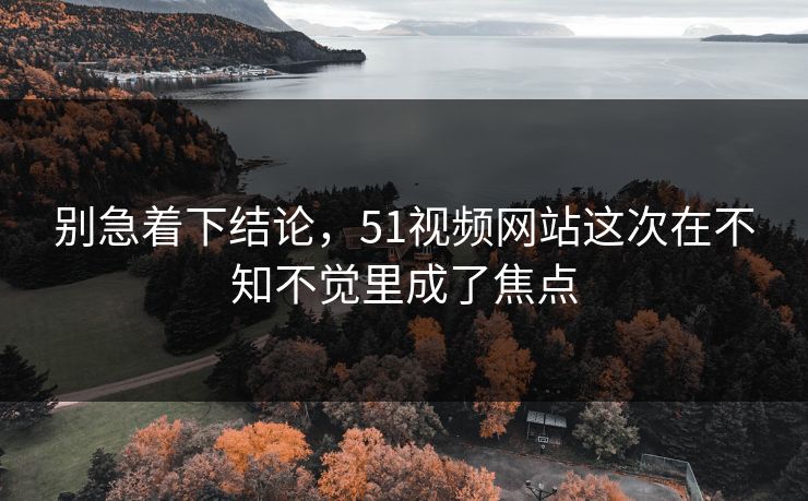 别急着下结论，51视频网站这次在不知不觉里成了焦点