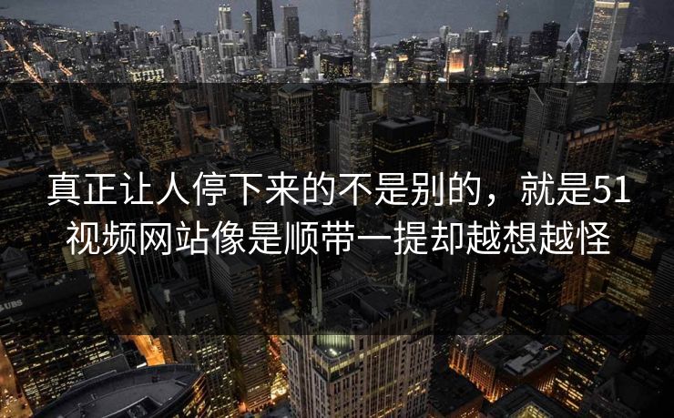 真正让人停下来的不是别的，就是51视频网站像是顺带一提却越想越怪  第1张